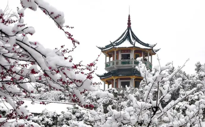 无锡梅园雪景